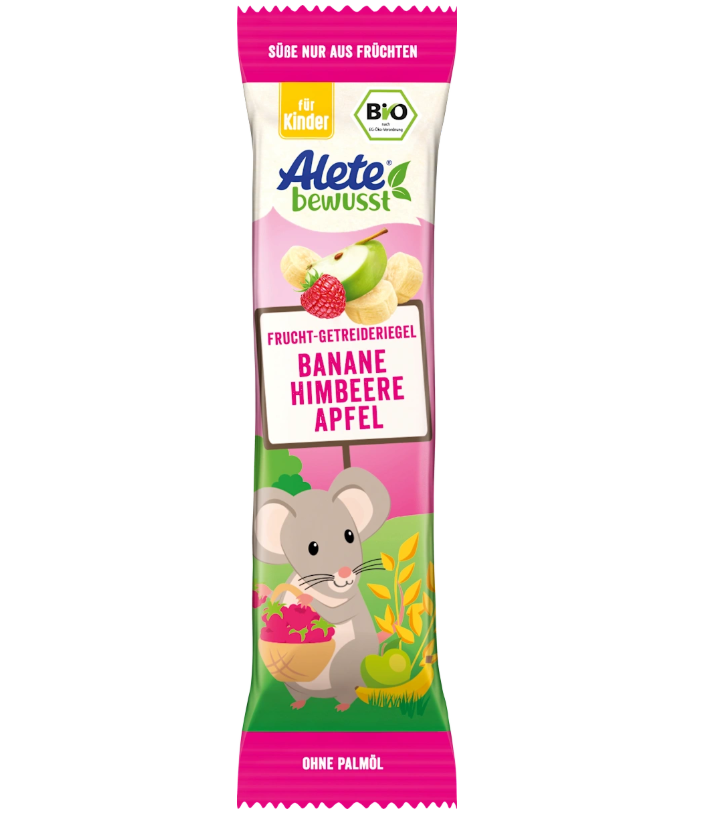 Alete 果物バー シリアル入り バナナ・リンゴ・ラズベリー味 3歳から 25g