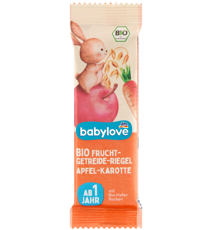 babylove シリアル入り果物バー オーガニックリンゴ・ニンジン味 1歳から 25g