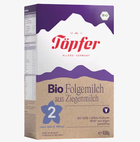 Toepfer トップファー オーガニック ヤギ粉ミルク Step2 (6ヶ月〜)400g×2箱