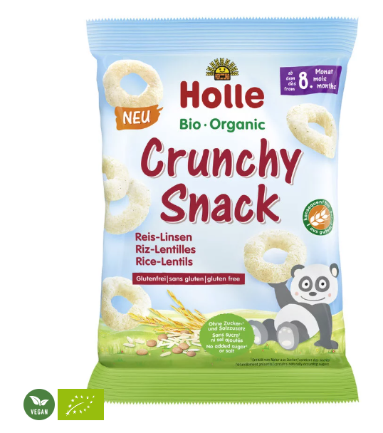 Holle baby food クランキースナック ライス レンズ豆 8か月から 25g