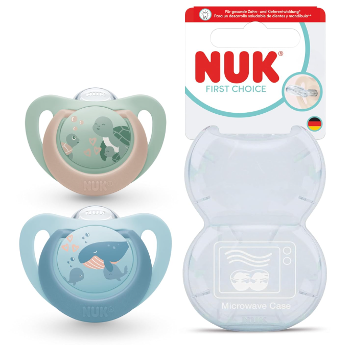 NUK ヌーク ファーストチョイス おしゃぶり グリーン/ブルー サイズ3 18〜36ヶ月 2個