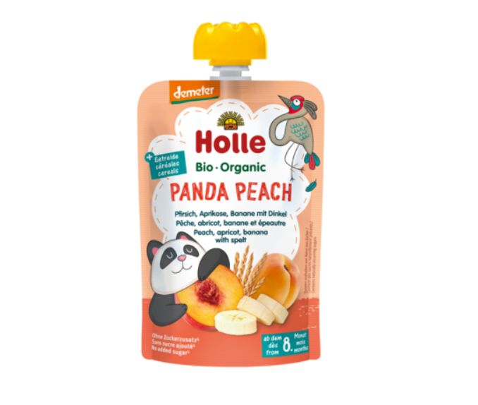 ホレ(Holle) モモ、アプリコット、バナナ (スペルト小麦入り) 8か月から 100g × 4個