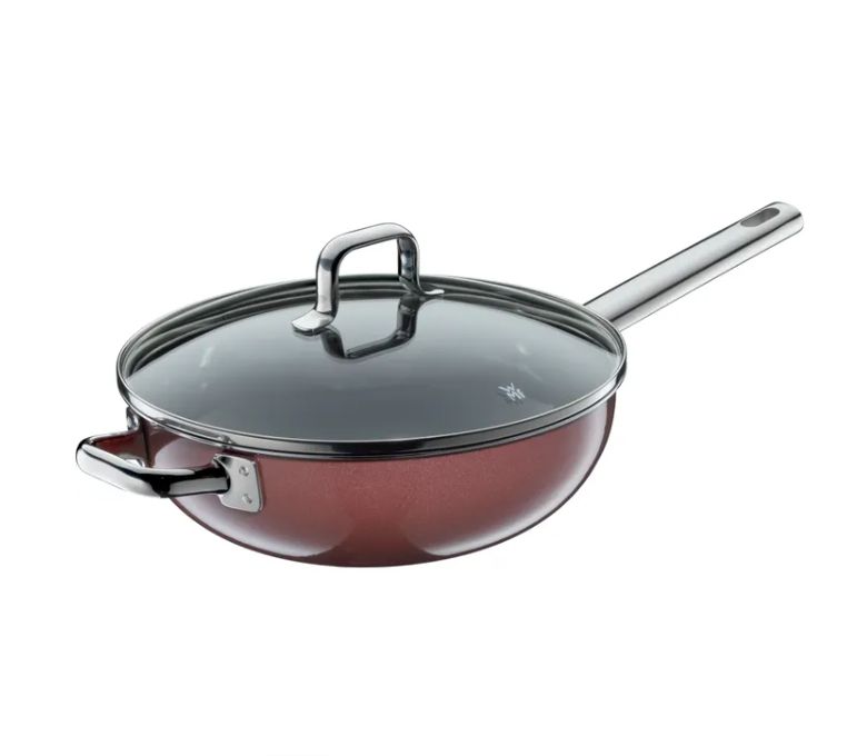 WMF フュージョンテック ミネラル 中華鍋 (蓋付き、28cm、ローズクォーツ)