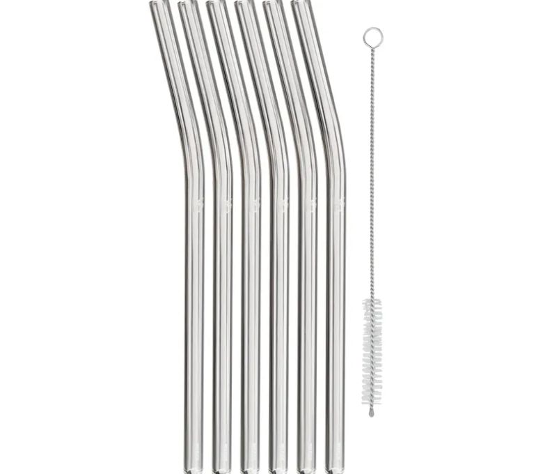 WMF バリック ガラスストロー (6本入り、ブラシ付き、220mm)