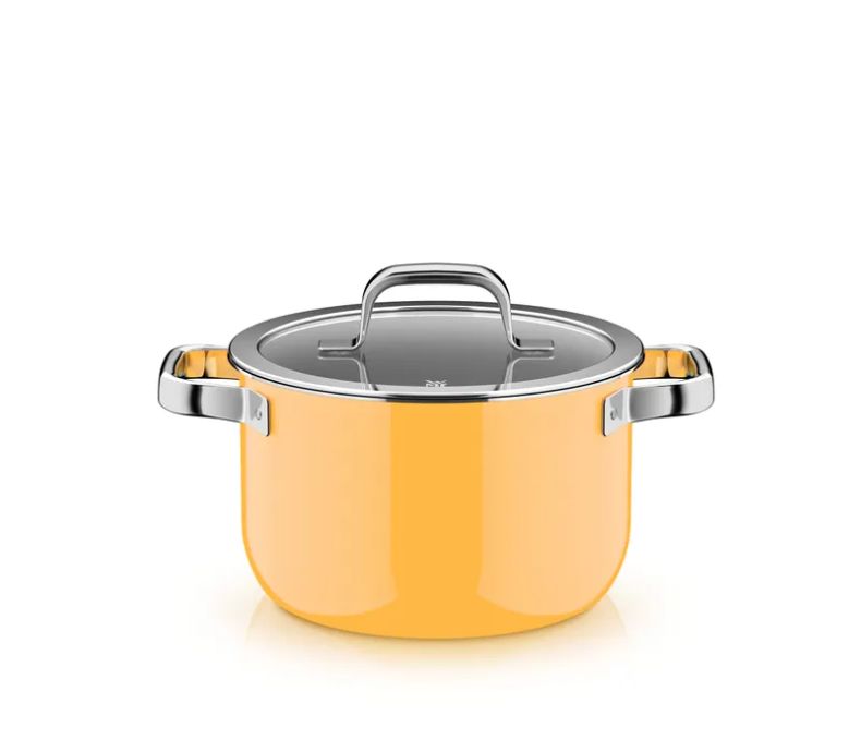 WMF フュージョンテック ミネラルプロ スープポット (蓋付き、20cm、マンゴーイエロー)
