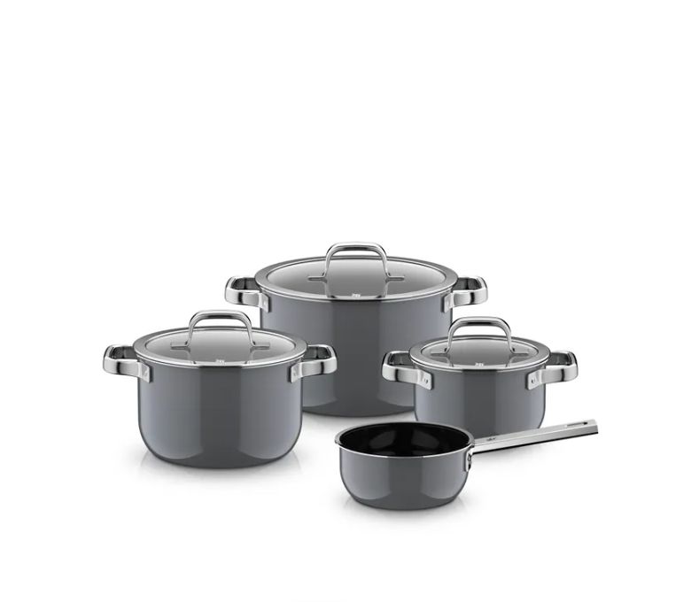 WMF フュージョンテック ミネラルプロ クックウェアセット (4点セット、プラチナ)