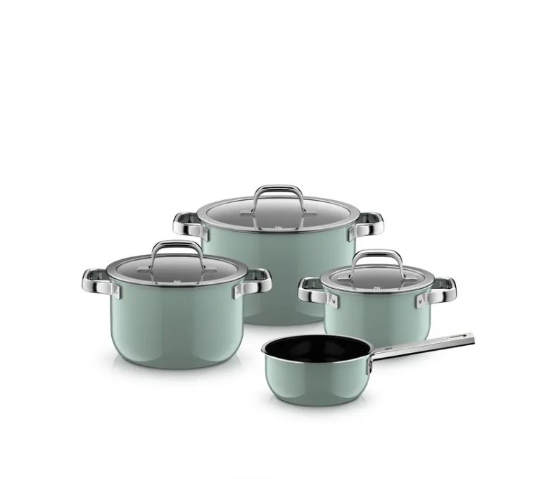 WMF フュージョンテック ミネラルプロ クックウェアセット (4点セット、ユーカリヘイズ)