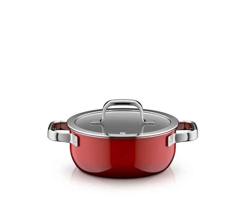 WMF フュージョンテック ミネラルプロ ブレージングパン (蓋付き、20cm、パッションレッド)