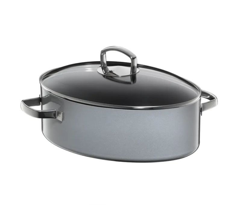 WMF フュージョンテック 楕円形ロースター (蓋付き、36cm、プラチナ)