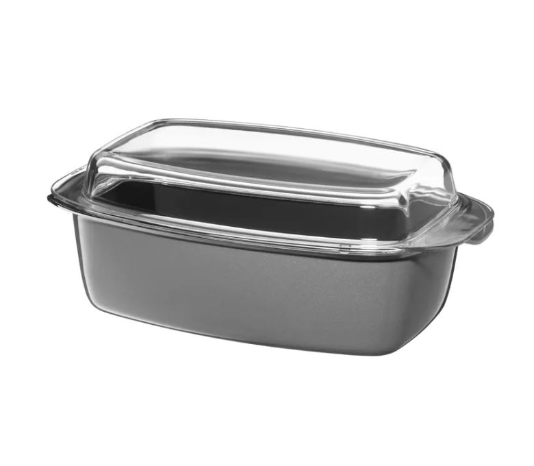 WMF フュージョンテック 長方形ロースター （蓋付き、32x21cm、プラチナ）