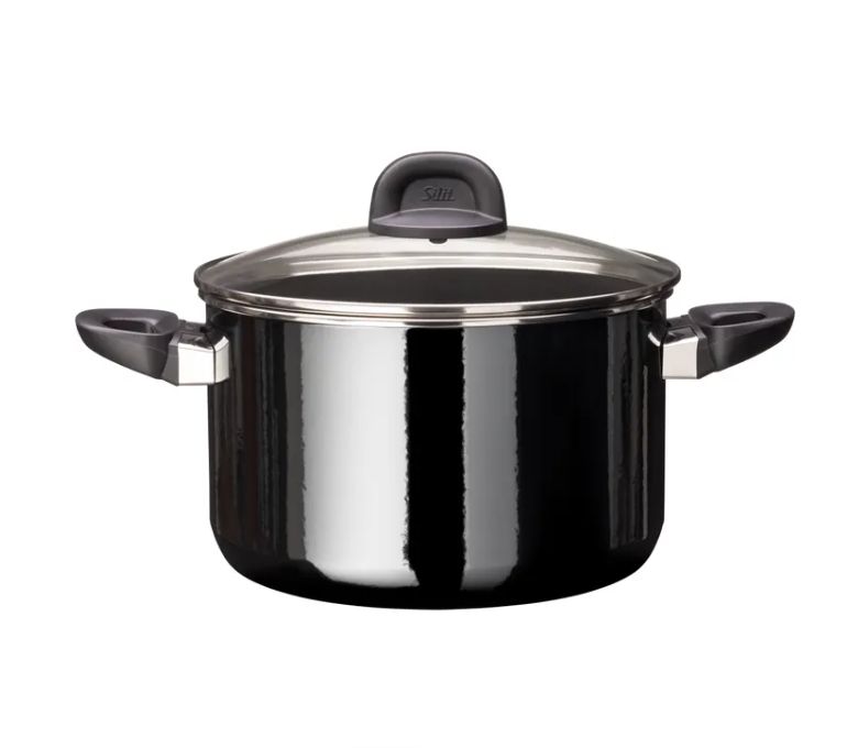 SILIT シリット シラルガン モデストライン スープポット (蓋付き、24cm、ブラック)