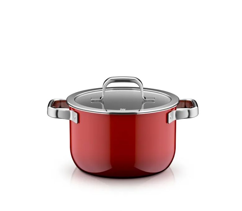 WMF フュージョンテック ミネラルプロ スープポット (蓋付き、20cm、パッションレッド)