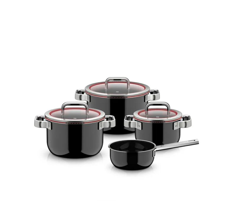 WMF フュージョンテック プロ クックウェアセット (4点セット、ブラック)