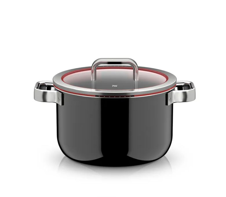 WMF フュージョンテック プロ スープポット (蓋付き、24cm、ブラック)