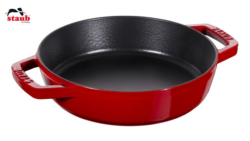 ストウブ(STAUB) フライパン 両手フライパン 20cm、チェリーレッド