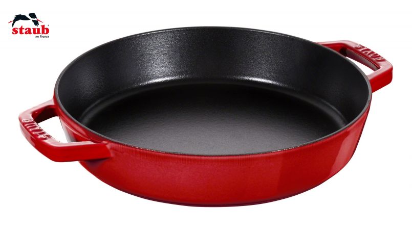 ストウブ(STAUB) フライパン 両手フライパン 34cm、チェリーレッド