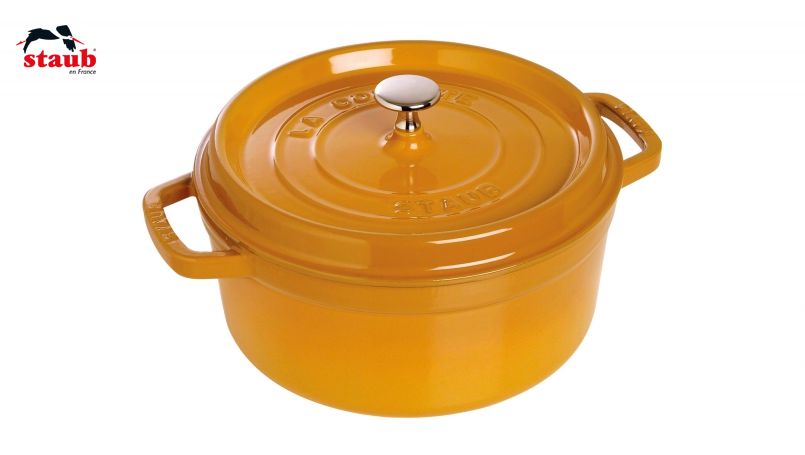 STAUB ココット ココット (ラウンド、20 CM、マスタード) 1個