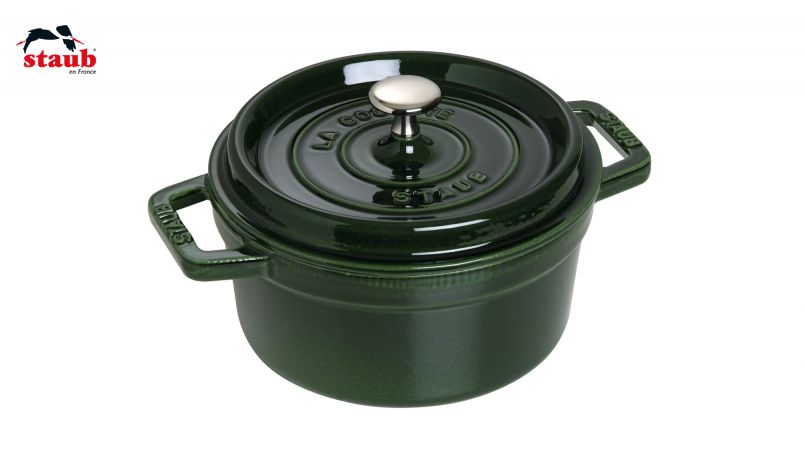 STAUB ココット ココット (ラウンド、22 CM、バジルグリーン) 1個