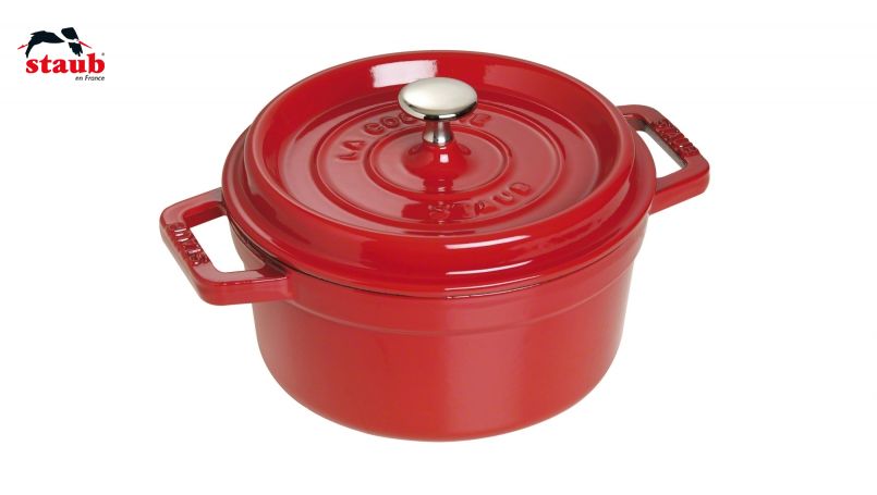 STAUB ココット ココット (ラウンド、22 CM、チェリーレッド) 1個
