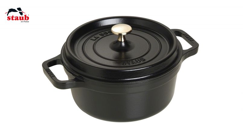 STAUB ココット ココット (ラウンド、22 CM、ブラック) 1個