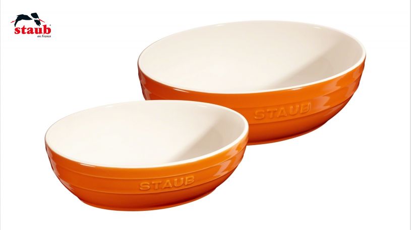 STAUB サービング マルチボウルセット (23cm&27cm、オレンジ)  2点セット 1個