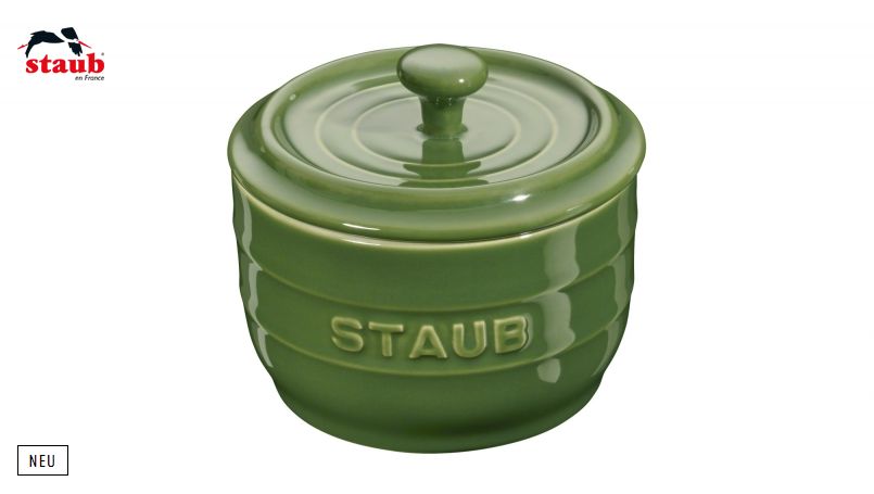 STAUB サービング ソルトポット (バジルグリーン)