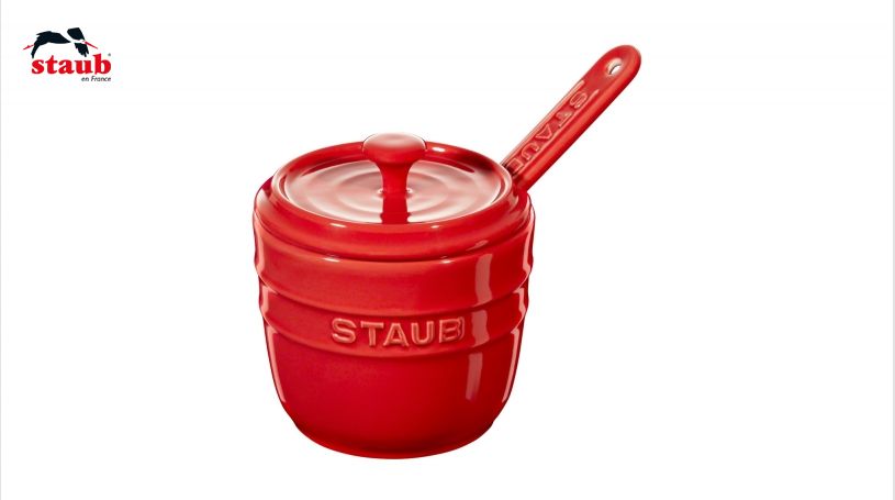 STAUB サービング シュガーボウル スプーン付き 9cm (チェリーレッド) 1個