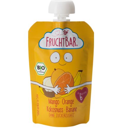 FruchtBar スクイズパック  マンゴー・オレンジ・ココナッツ・バナナ 6か月から 100g